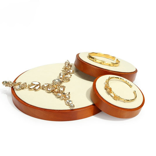 Round Solid Wood Jewelry Storage & Display Tray