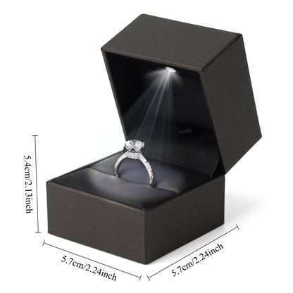 Black Ring Box With LED Light，Price For 10 PCS