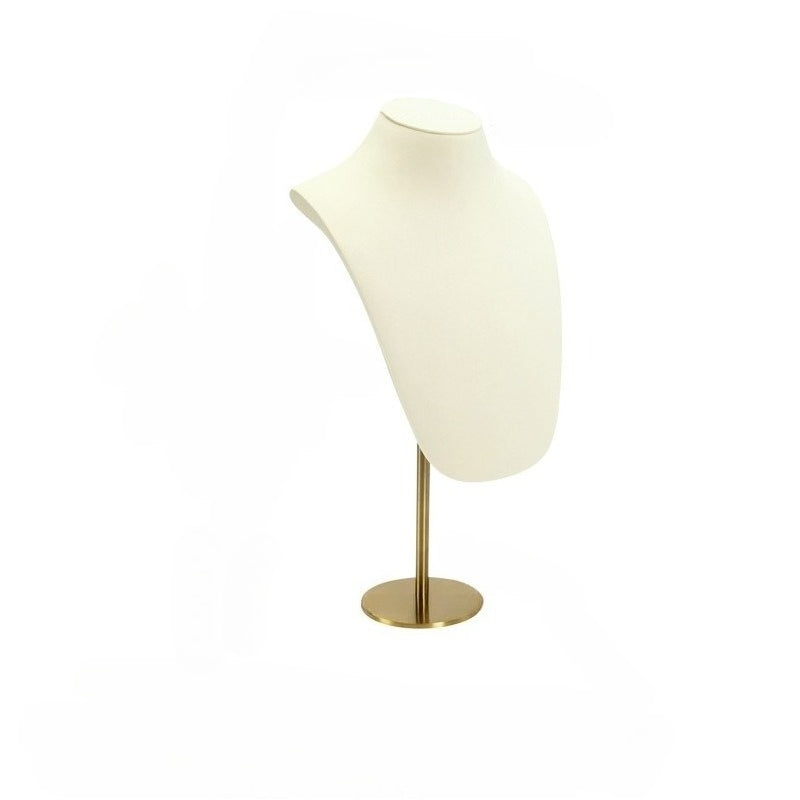 Velvet Necklace Bust Display Stand - Adjustable Mannequin for Jewelry Showcase