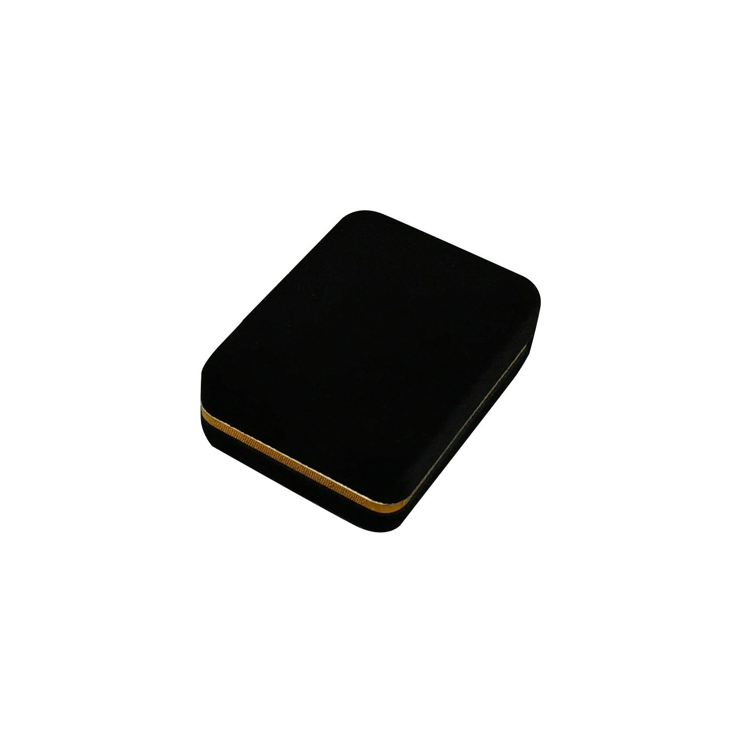 Black Rectangular Velvet Pendant Boxes with Gold Trim, product view 4