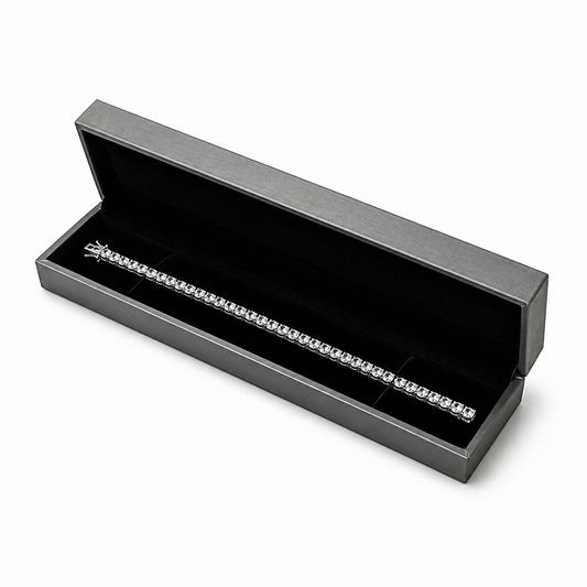 bracelet box - 12 Gray Bracelet Boxes P06BR-GR BK front view