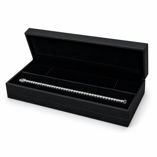 bracelet box - 6pcs Black PU Bracelet Boxes Display P06BR-BK BK front view