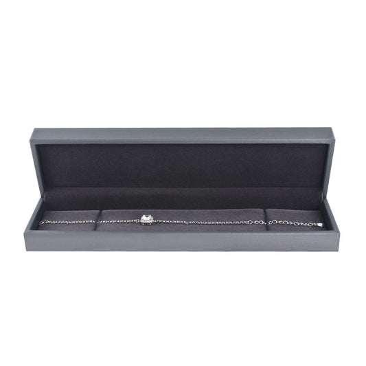 bracelet box - 6pcs Gray PU Bracelet Boxes Display P06BR-GR GR front view
