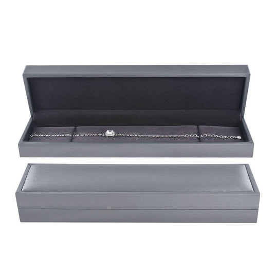 bracelet box - 6pcs Gray PU Bracelet Boxes Display P06BR-GR GR open view