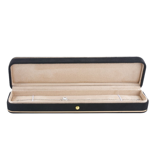bracelet box - Black Suede Bracelet Box V15BR-BK BK front view
