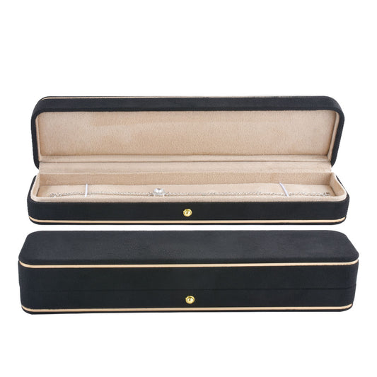 bracelet box - Black Suede Bracelet Box V15BR-BK BK open view