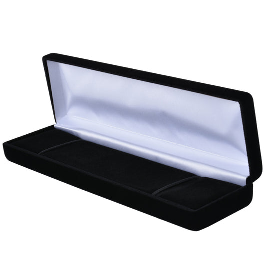 bracelet box - Black Velvet Bracelet Boxes - 6 Pack YB5-BK open view