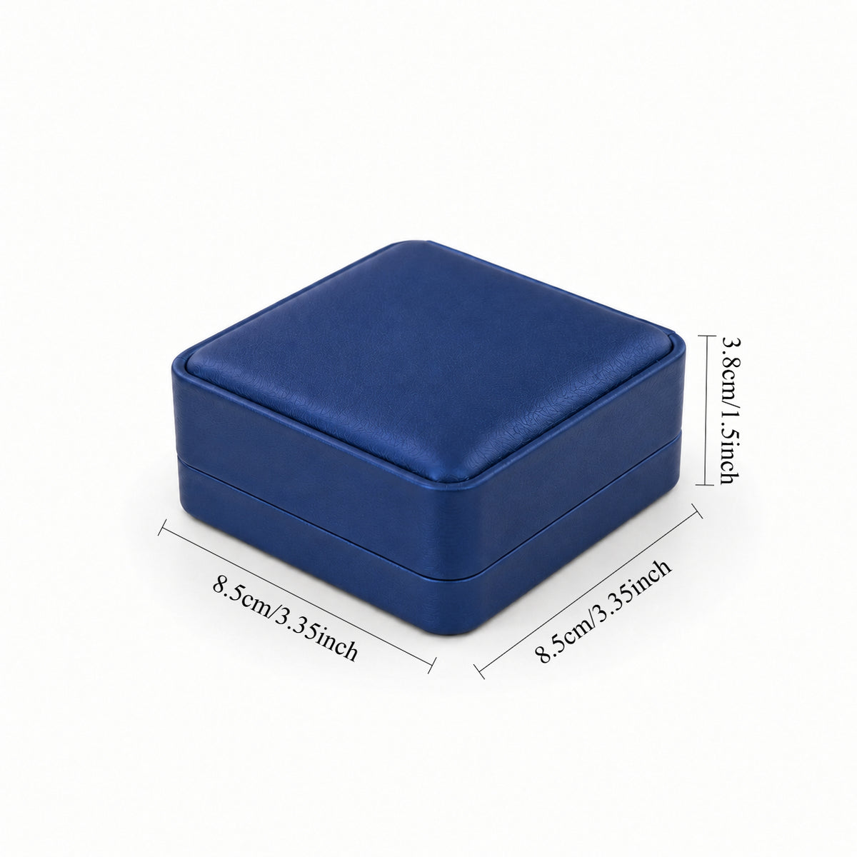 bracelet box - Blue PU Leather Box Bracelet 1-3 open view