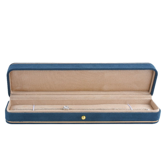 bracelet box - Blue Suede Bracelet Box V15BR-B BK front view