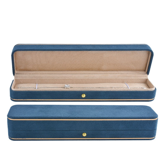 bracelet box - Blue Suede Bracelet Box V15BR-B BK open view