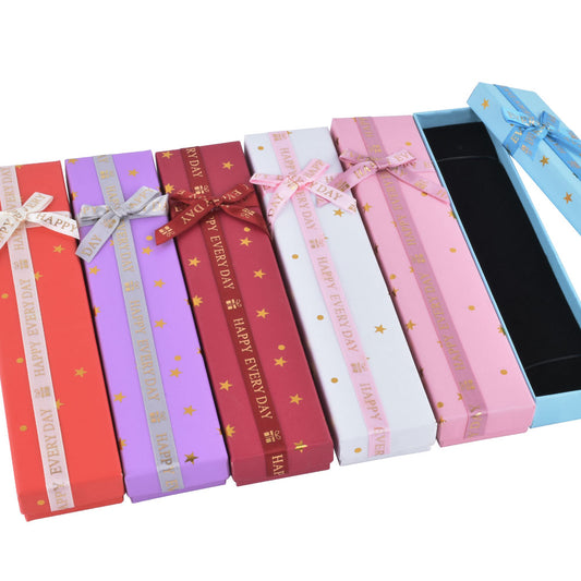 bracelet box - 12pcs Gold Cardboard Bracelet Boxes B15-82-MX4 front view