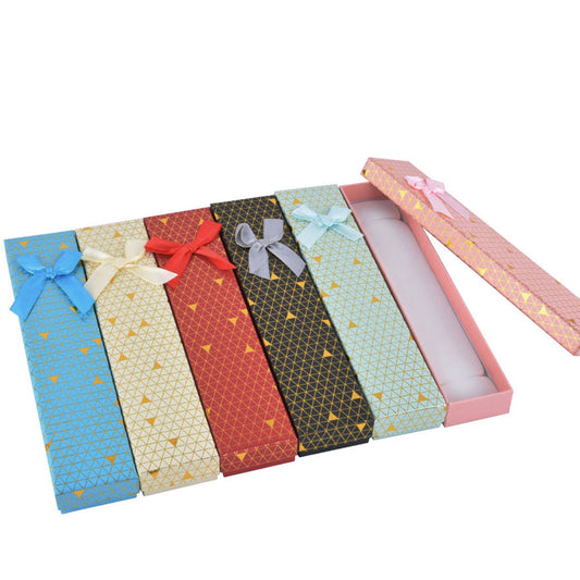 bracelet box - 12pcs Gold Cardboard Bracelet Boxes B15-82-MX1 front view