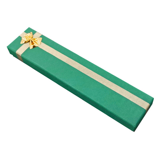 bracelet box - 12-Piece Green Ribbon Paper Bracelet Gift Boxes B0982-G open view