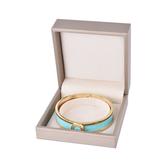 bracelet box - 6pcs Champagne PU Leather Boxes Bracelet Display P06BA-C BE front view