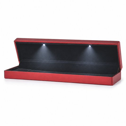 bracelet box - 12Pcs Red Black Bracelet Box LB56BR-R-12Pcs front view