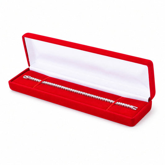 bracelet box - Red Velvet Bracelet Boxes - 6 Pack YB5-RD front view