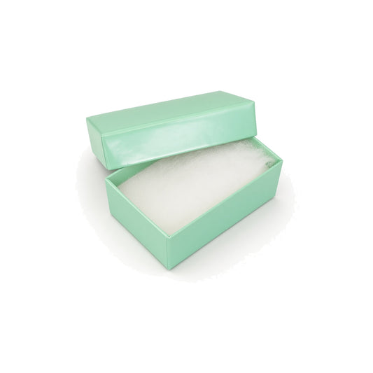 bracelet box - T Blue Glossy Slim Bracelet Cotton-Filled Jewelry Box 100-Piece Pack BX2821TG front view