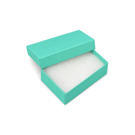 bracelet box - T Blue Matte Slim Bracelet Cotton-Filled Jewelry Box 100-Piece Pack BX2821T front view