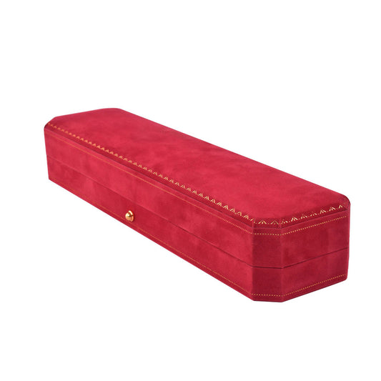 bracelet box - Red Octagonal Velvet Bracelet Boxes - 12 Pack V17-B1 R BK-12Pcs open view