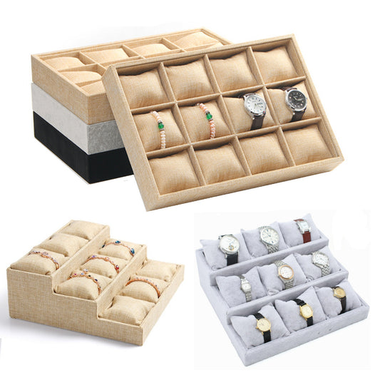 bracelet box and watch box - 12 Velvet Bracelet Box Watch Display C00030 front view