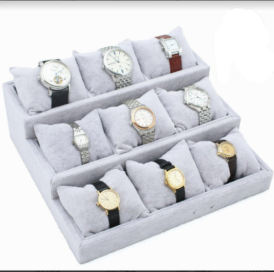 bracelet box and watch box - 12 Velvet Bracelet Box Watch Display C00030 open view