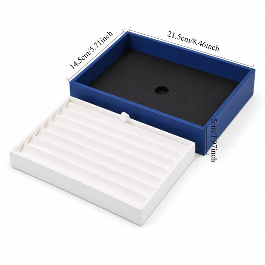 bracelet display - Blue White Bracelet Tray T046BR9-W-2 open view