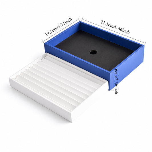 bracelet display - Blue White Bracelet Tray T046BR9-W-3 open view