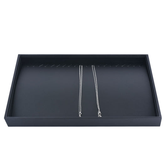 bracelet display and necklace display - Black Bracelet Necklace Display Tray T001-N PU-BK front view