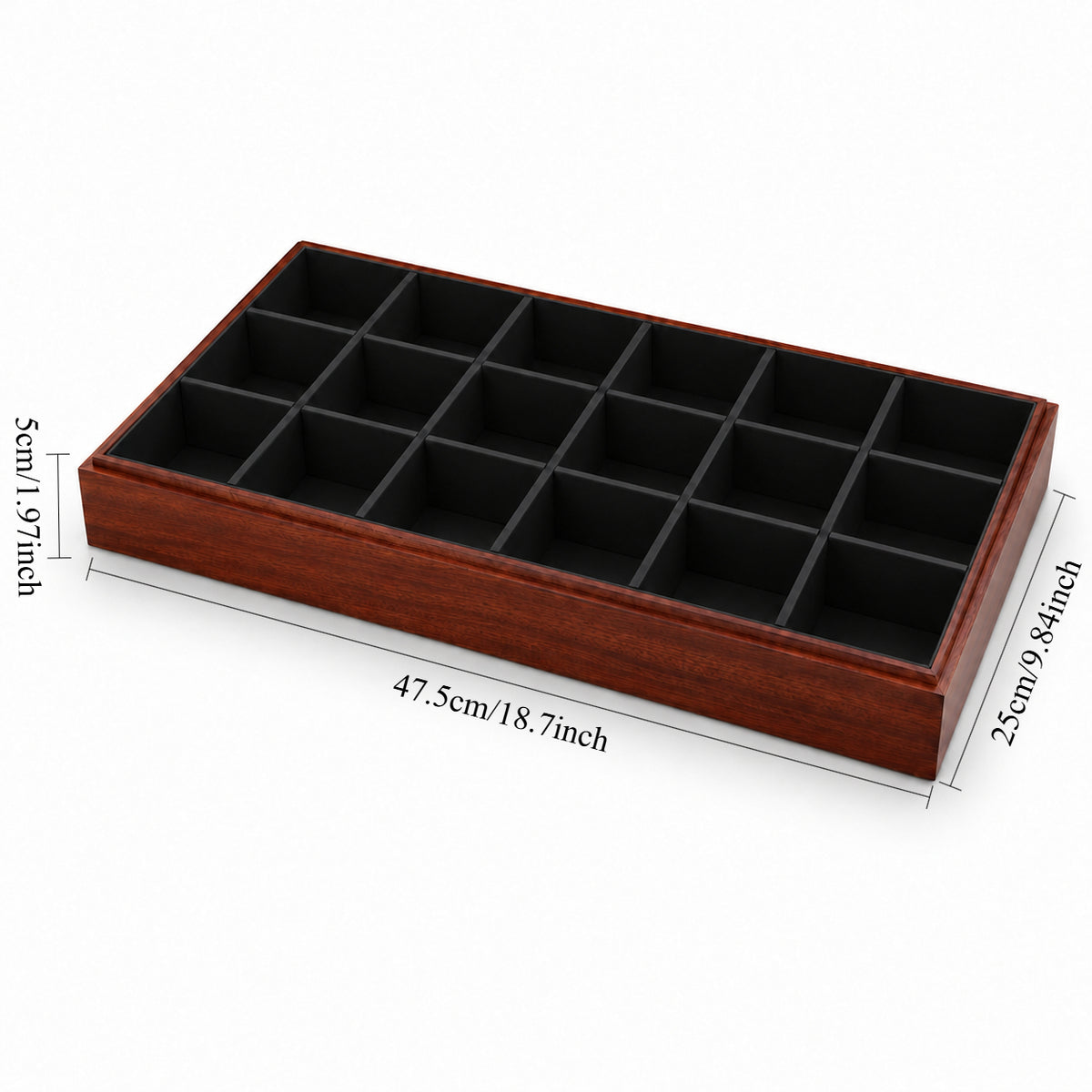 bracelet display and watch display - 18 Black Wooden Wood Watch Display Tray Bracelet T025C18-BK open view