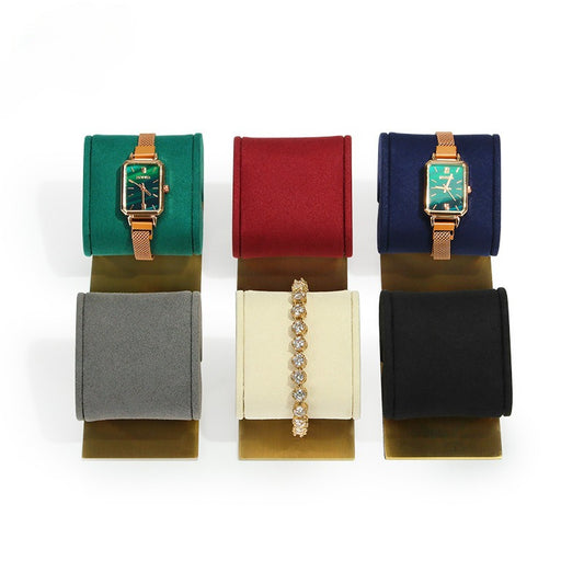 bracelet display and watch display - Microfiber Metal Watch Bracelet Display Stand C01081 front view