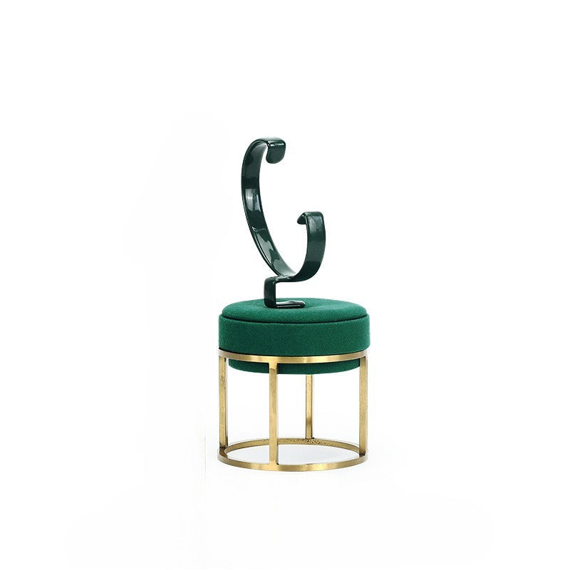bracelet display and watch display - Green Metal Microfiber Watch Bracelet Display C01731 open view