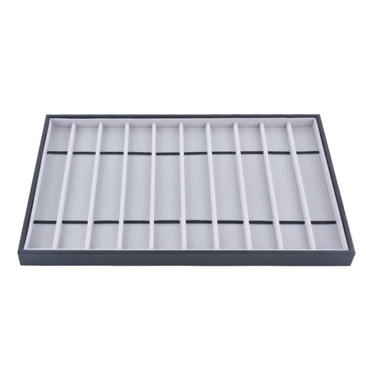 bracelet display and watch display - Gray White Bracelet Watch Display Tray T001-BR PU-GR front view