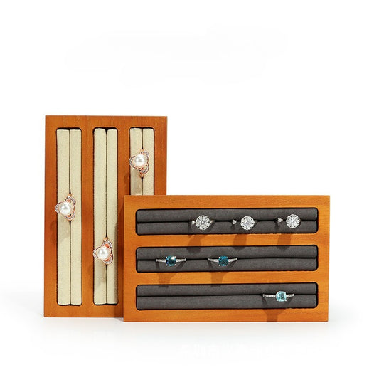 bracelet display - Wood Display Stand Rings Bracelets C00853 front view