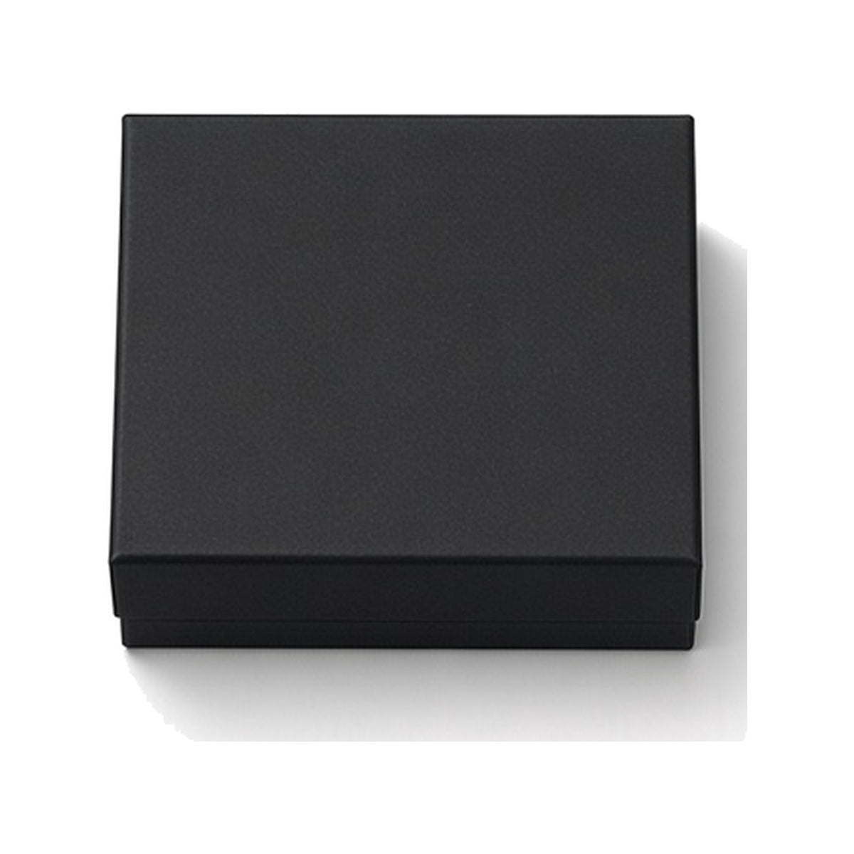 Black cardstock custom magnetic jewelry box in 8 x 8 x 3.5 cm