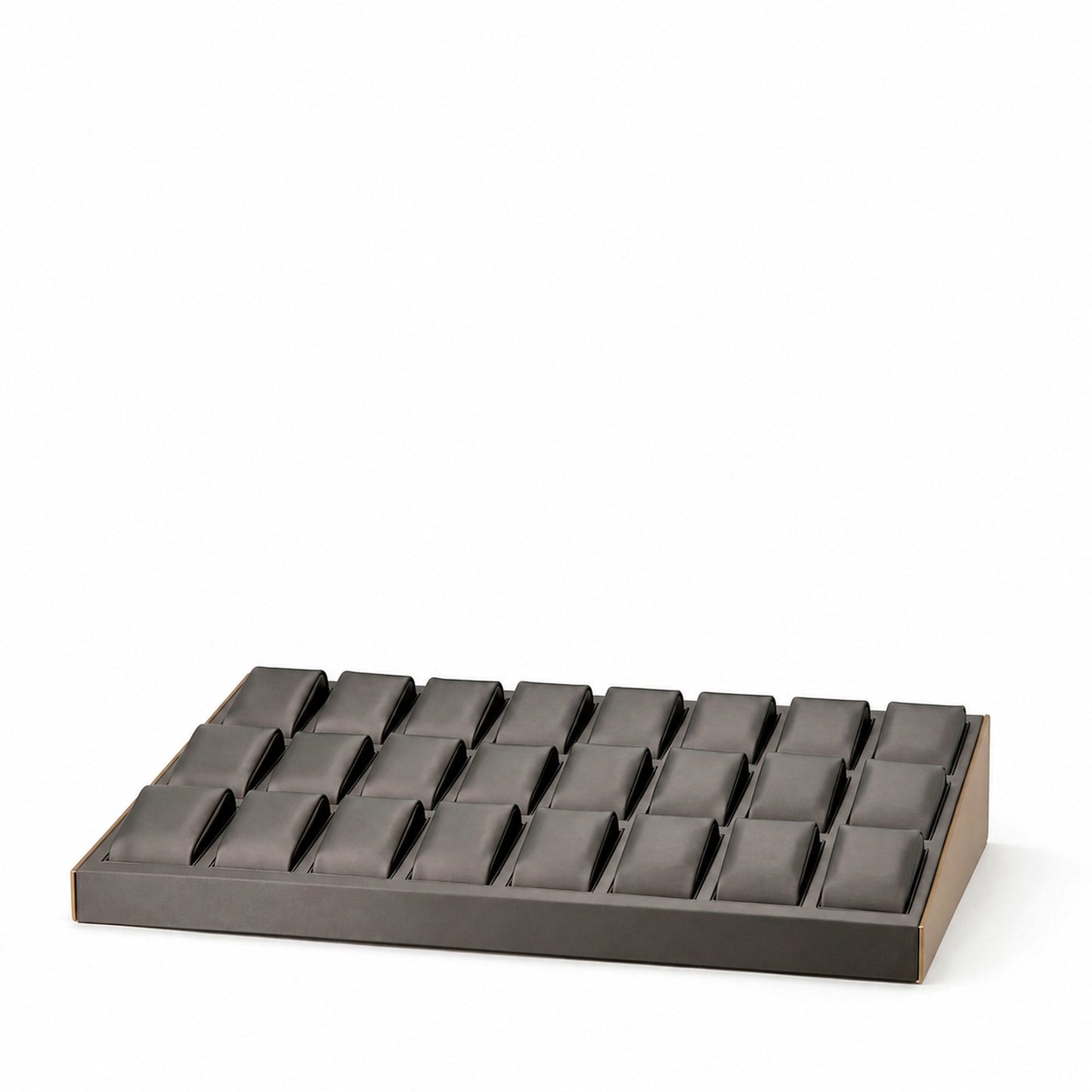Custom Charcoal 24-Slot Watch Display Tray without the backboard and without watches