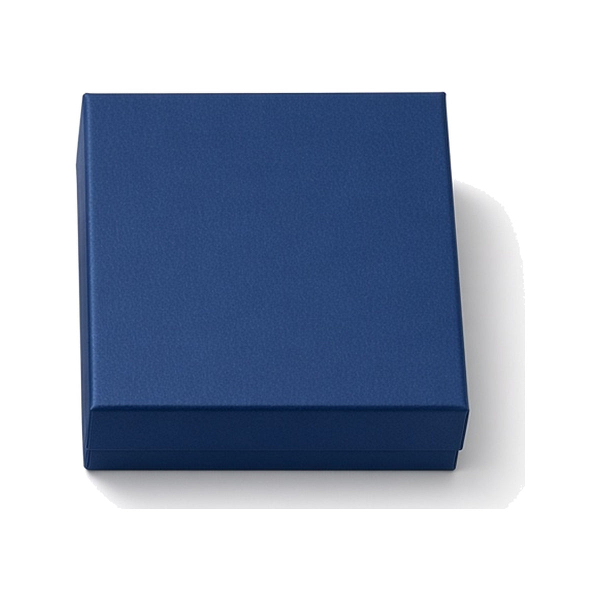 Deep navy blue custom magnetic jewelry box in 10 x 10 x 3.5 cm