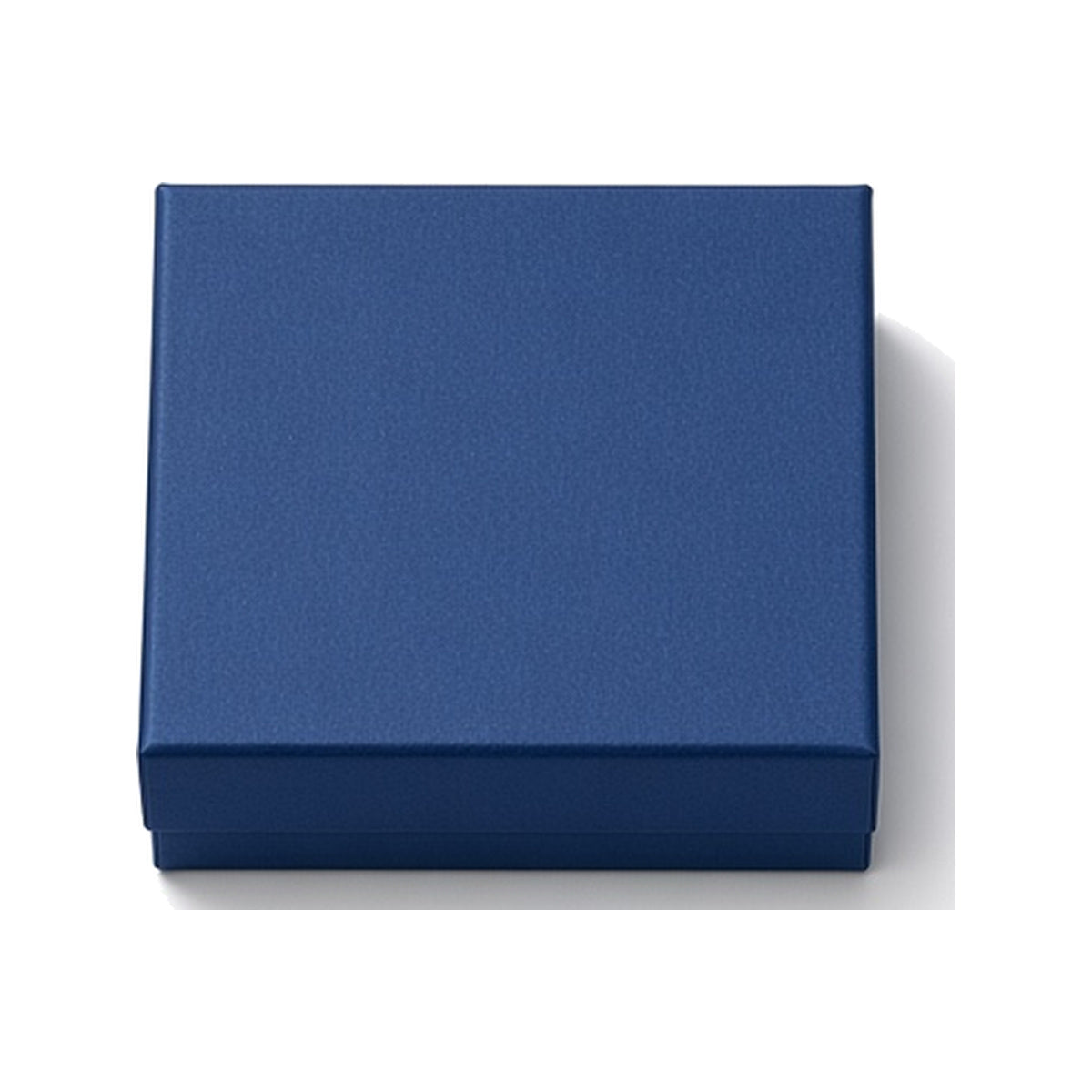 Deep navy blue custom magnetic jewelry box in 8 x 8 x 3.5 cm