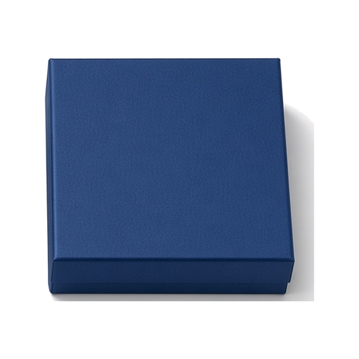Deep navy blue custom magnetic jewelry box in 9 x 9 x 3.5 cm