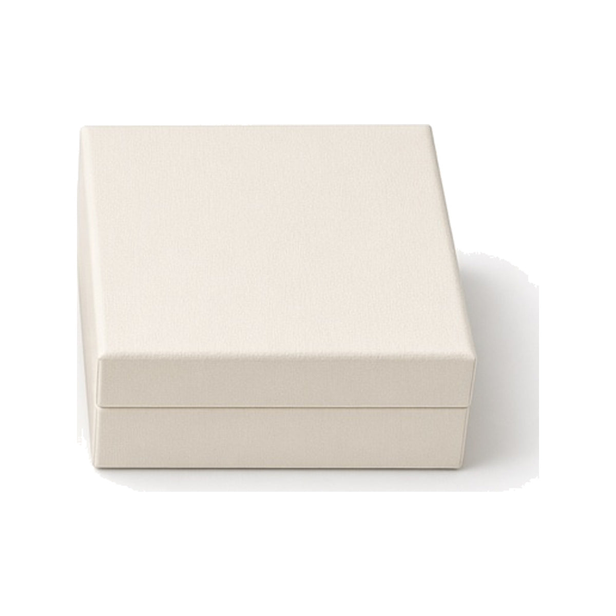Off-white custom lid-and-base jewelry box in 10 x 10 x 4 cm