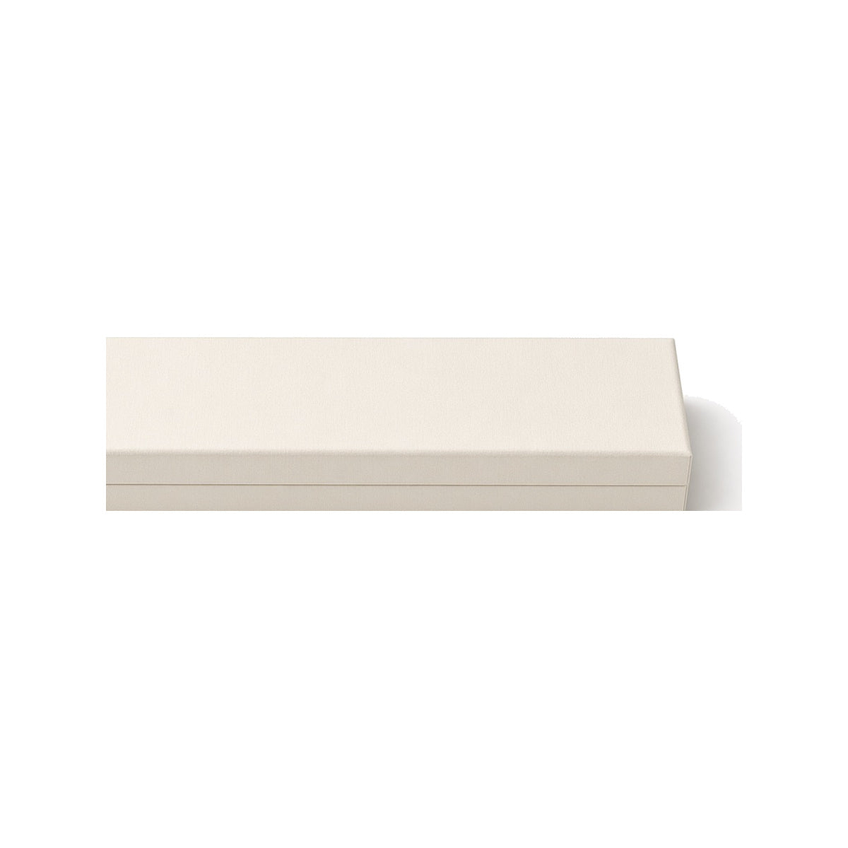 Off-white custom lid-and-base necklace box in 22 x 5.5 x 4 cm