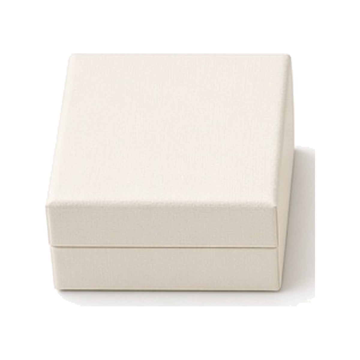 Off-white custom lid-and-base jewelry box in 6 x 6 x 4 cm