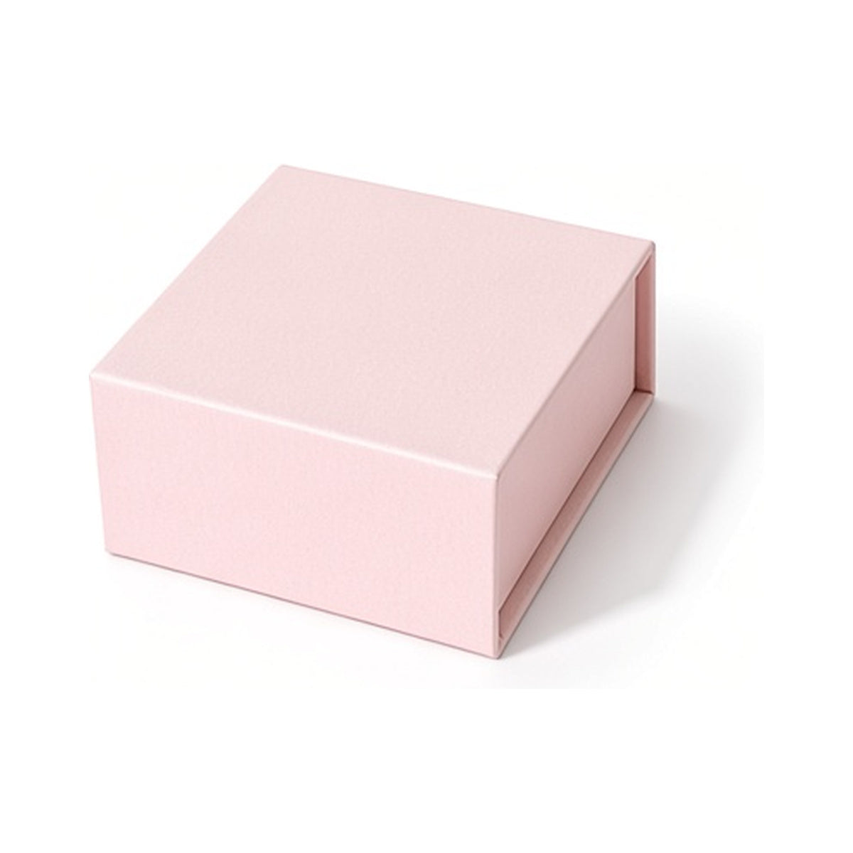 Pearl pink custom magnetic jewelry box in 8 x 8 x 3.5 cm