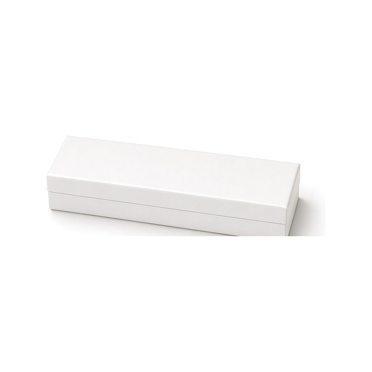 Pearl white custom magnetic necklace box in 22 x 5.5 x 3 cm