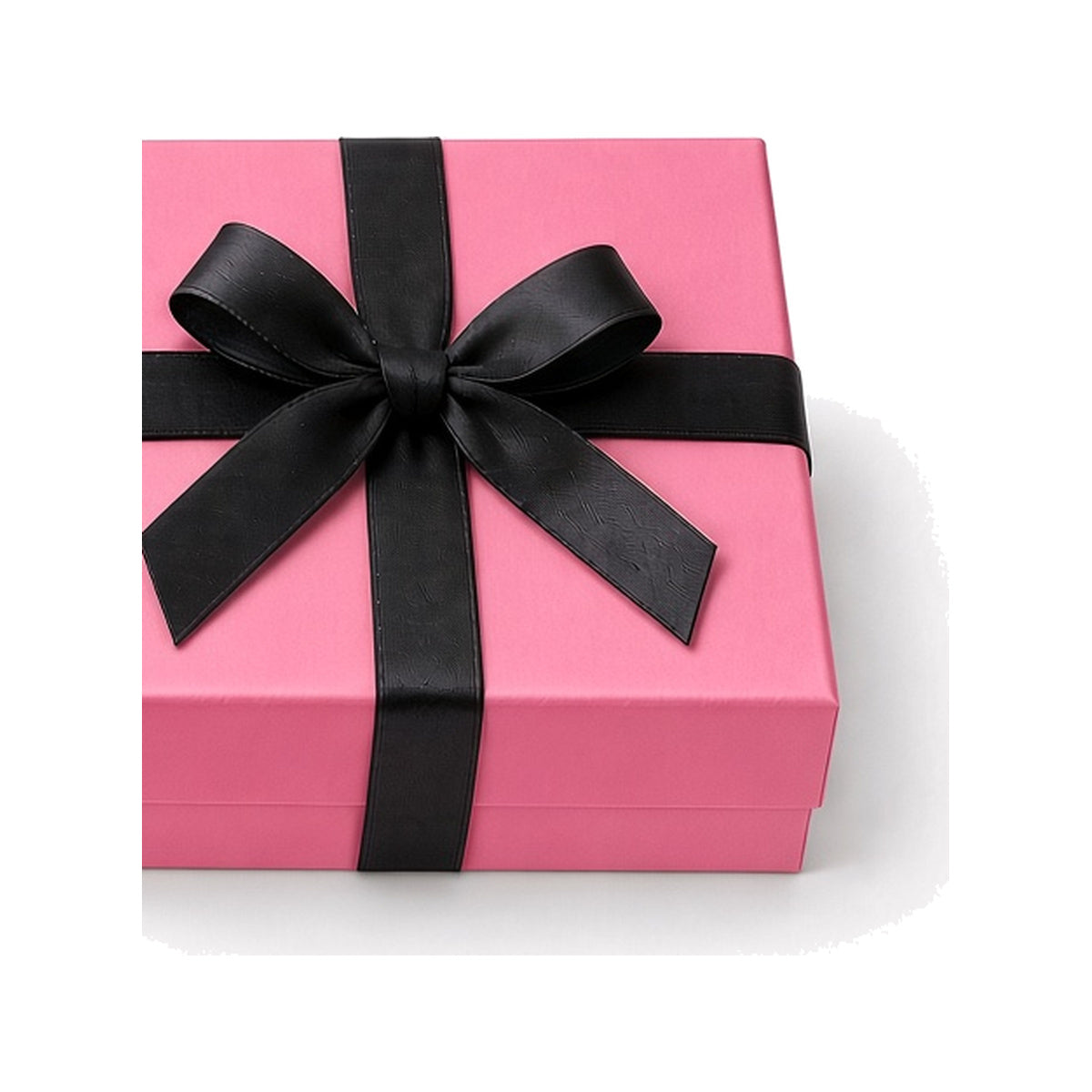 Pink ribbon closure custom jewelry box in 9 x 9 x 3 cm