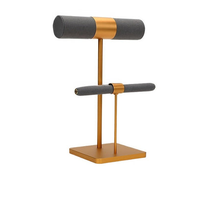 Premium Multi-Color Microfiber & Metal Jewelry Stand, Bracelet & Ring Display Holder