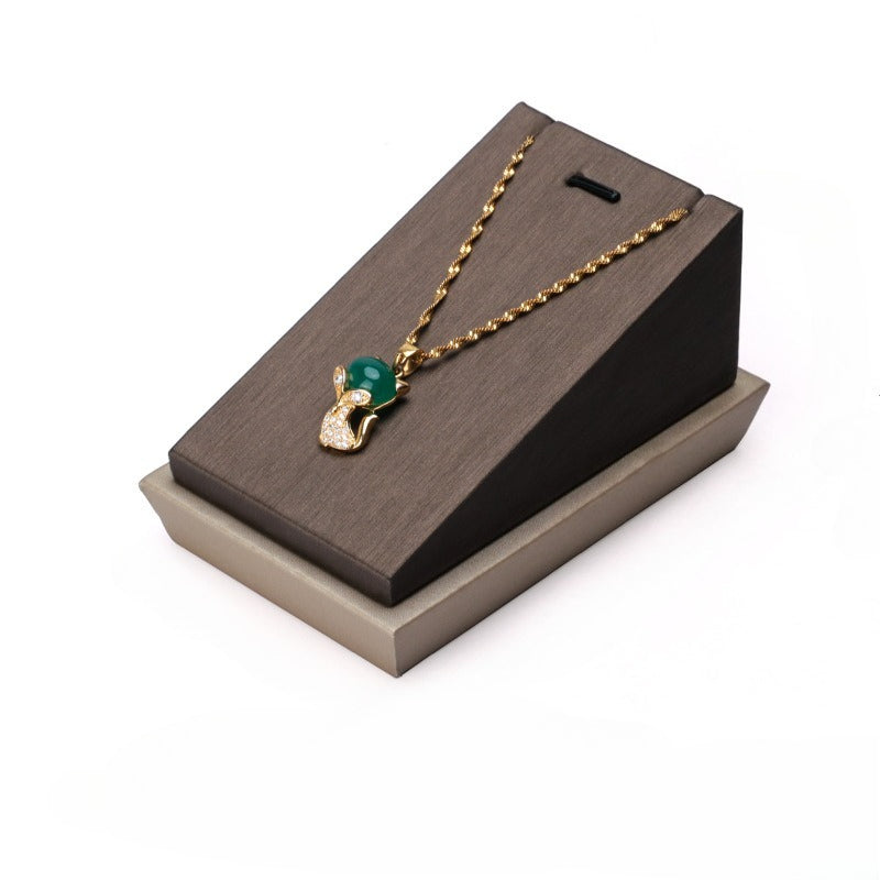 Black & Beige PU Leather Jewelry Display Set - Modular Counter Stand with Busts, Ring, Earring & Bracelet Holders