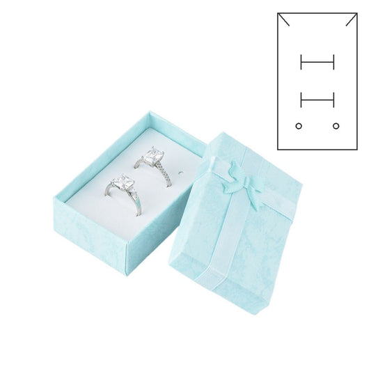earring box - 24pcs Blue Earring Boxes B10-32-BA front view