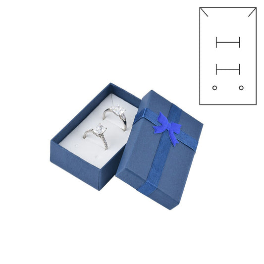 earring box - 24pcs Blue Earring Boxes B10-32-B front view