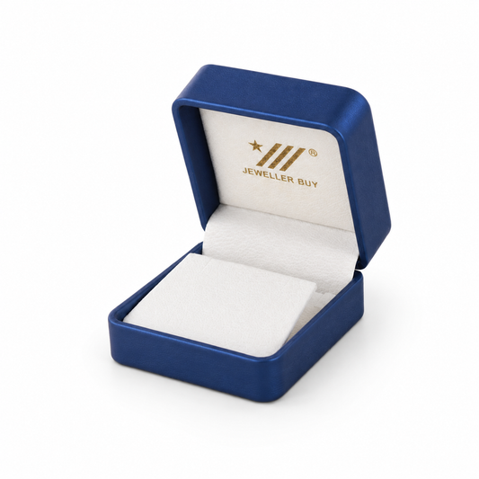 earring box - Blue PU Leather Earring Box 1-4 front view