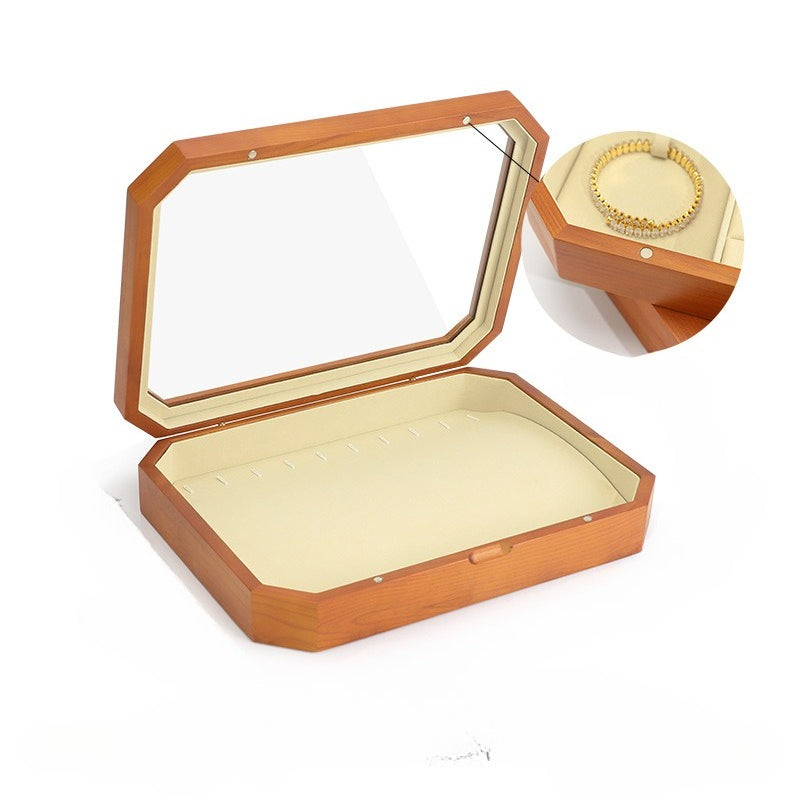 earring box and necklace box - Wooden Wood Box Rings Necklaces Earrings C01801 product view 05